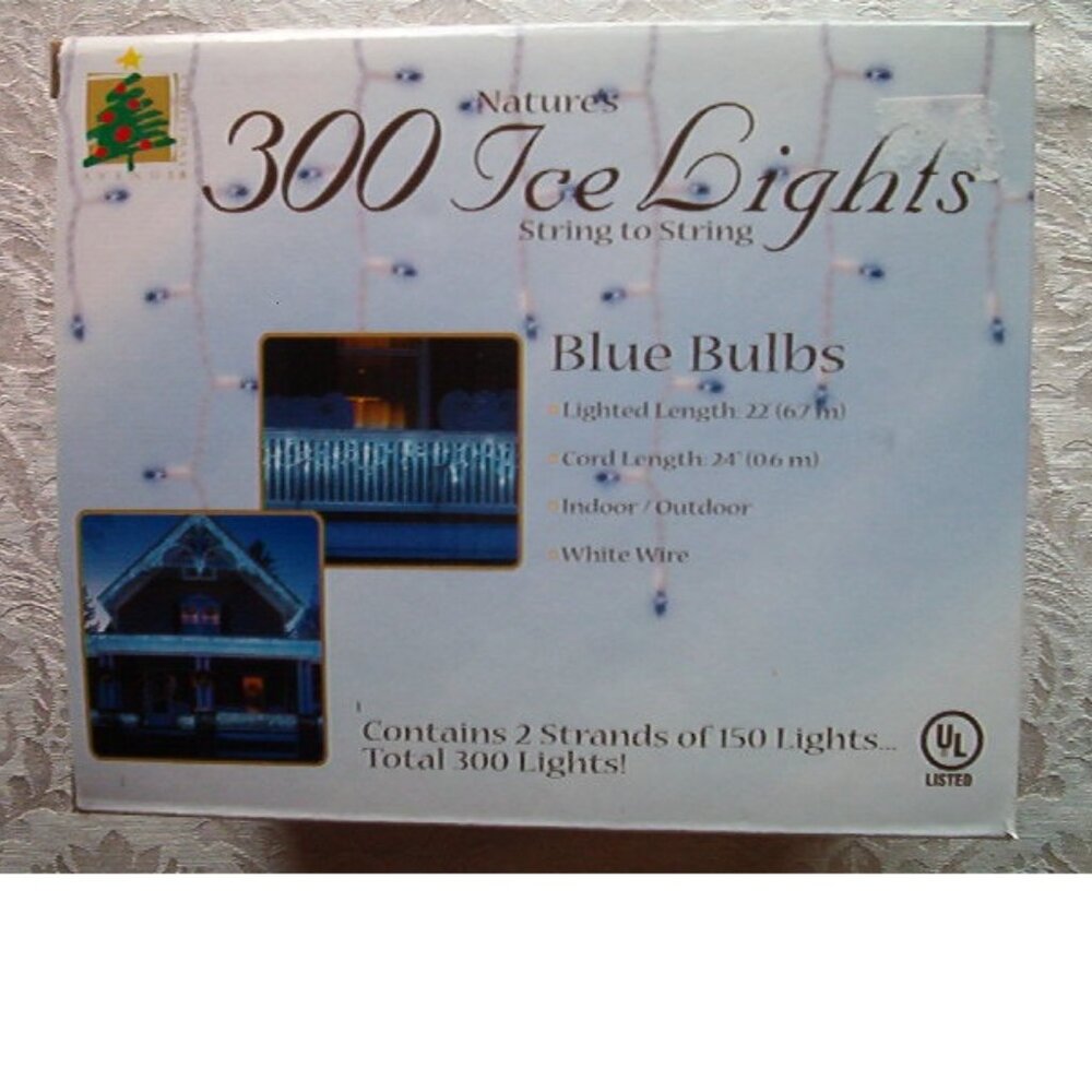 Nature's 300 Ice String Lights, Blue